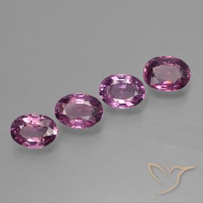 3.79 ctw Purple Rhodolite Garnet Stones, Natural Rhodolite Garnet in Oval Facet Shape for Sale