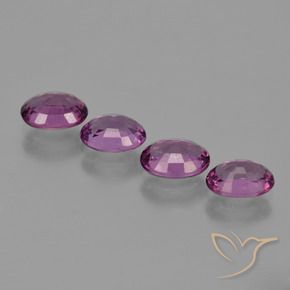 Rhodolite Garnet Gemstones in 7 x 5 mm (calibrated) Size for Sale, Rhodolite Garnet Stones in Deep Purple Color