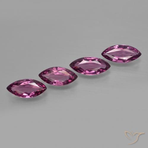3.69 ctw Purple Rhodolite Garnet Stones, Natural Rhodolite Garnet in Marquise Facet Shape for Sale