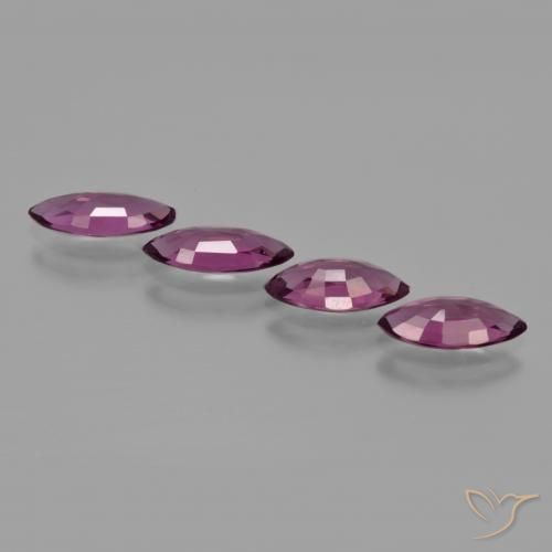 Rhodolite Garnet Gemstones in 9.7 x 4.5 mm Size for Sale, Rhodolite Garnet Stones in Reddish Purple Color