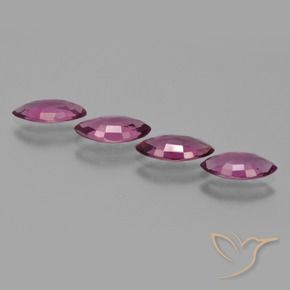 Rhodolite Garnet Gemstones in 9 x 4.5 mm Size for Sale, Rhodolite Garnet Stones in Medium Purple Color
