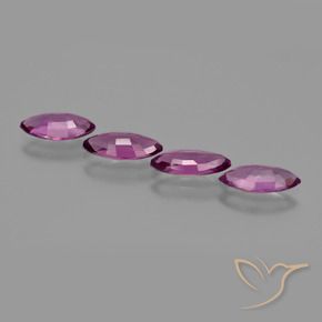 Rhodolite Garnet Gemstones in 9.6 x 4.4 mm Size for Sale, Rhodolite Garnet Stones in Medium Purple Color
