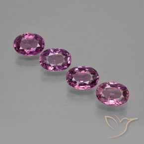 4.06 ctw Purple Rhodolite Garnet Stones, Natural Rhodolite Garnet in Oval Facet Shape for Sale