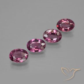 3.85 ctw Purple Rhodolite Garnet Stones, Natural Rhodolite Garnet in Oval Facet Shape for Sale