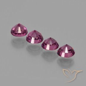 Rhodolite Garnet Gemstones in 5 mm (calibrated) Size for Sale, Rhodolite Garnet Stones in Reddish Purple Color