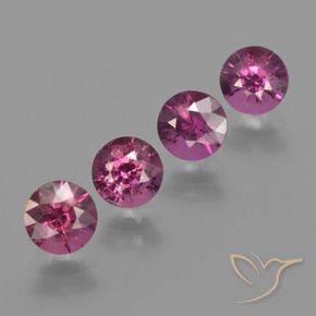 2.58 ctw Purple Rhodolite Garnet Stones, Natural Rhodolite Garnet in Diamond-Cut Shape for Sale