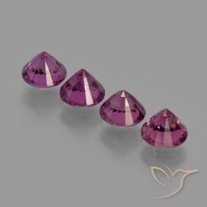 Rhodolite Garnet Gemstones in 5 mm (calibrated) Size for Sale, Rhodolite Garnet Stones in Reddish Purple Color