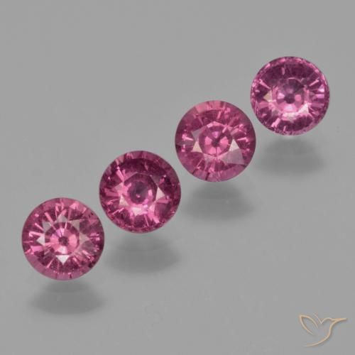2.46 ctw Purple Rhodolite Garnet Stones, Natural Rhodolite Garnet in Round Facet Shape for Sale