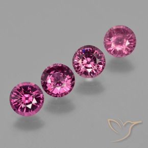 2.44 ctw Purple Rhodolite Garnet Stones, Natural Rhodolite Garnet in Round Facet Shape for Sale