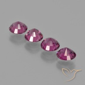Rhodolite Garnet Gemstones in 5 mm (calibrated) Size for Sale, Rhodolite Garnet Stones in Deep Purple Color