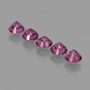 Rhodolite Garnet Gemstones in 5 mm (calibrated) Size for Sale, Rhodolite Garnet Stones in Medium Purple Color