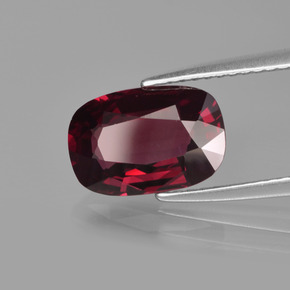 3.17 ct Red Rhodolite Garnet Stone, Natural Rhodolite Garnet in Cushion-Cut Shape for Sale