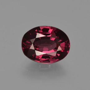 2.04 ct Red Rhodolite Garnet Gemstone, Rhodolite Garnet Gem in Oval Facet Shape for Sale.