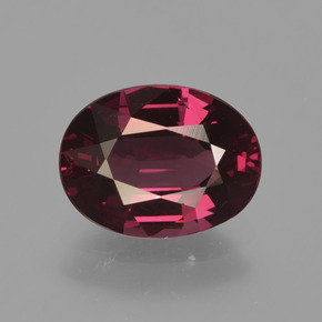 2.01 ct Red Rhodolite Garnet Gemstone, Rhodolite Garnet Gem in Oval Facet Shape for Sale.