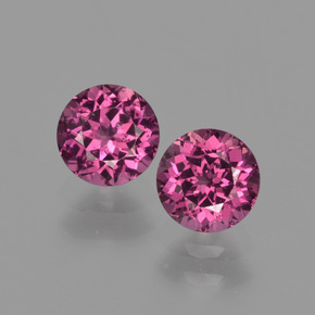 1.42 ct Red Rhodolite Garnet Gemstone, Rhodolite Garnet Gem in Round Facet Shape for Sale.
