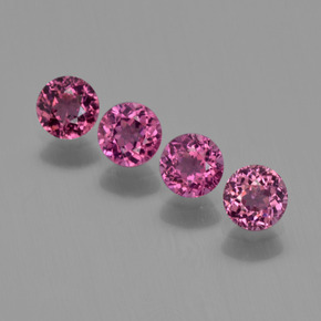 1.38 ctw Red Rhodolite Garnet Gemstones, Rhodolite Garnet Gems in Round Facet Shape for Sale.