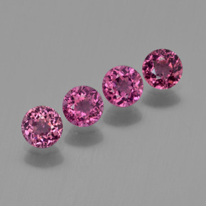 1.38 ctw Red Rhodolite Garnet Stones, Natural Rhodolite Garnet in Round Facet Shape for Sale