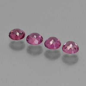 Rhodolite Garnet Gemstones in 4 mm (calibrated) Size for Sale, Rhodolite Garnet Stones in Raspberry Red Color