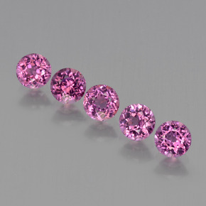 1.85 ctw Red Rhodolite Garnet Gemstones, Rhodolite Garnet Gems in Round Facet Shape for Sale.
