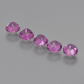 Rhodolite Garnet Gemstones in 4.1 mm Size for Sale, Rhodolite Garnet Stones in Raspberry Red Color