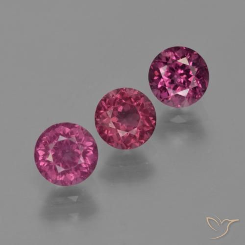 2.27 ctw Purple Rhodolite Garnet Stones, Natural Rhodolite Garnet in Round Facet Shape for Sale