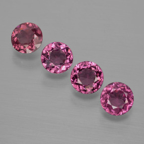 Magenta-Pink Родолит Гранат Камень - 0.6ct Круглая Фасетная Огранка (ID: 415146)