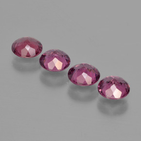 Rhodolite Garnet Gemstones in 5 mm (calibrated) Size for Sale, Rhodolite Garnet Stones in Magenta-Pink Color