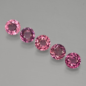 dunkelrot Rhodolit-Granat Edelstein - 0.5ct Rund Facettenschliff (ID: 415178)