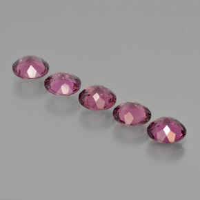 Rhodolite Garnet Gemstones in 5 mm (calibrated) Size for Sale, Rhodolite Garnet Stones in Dark Red Color
