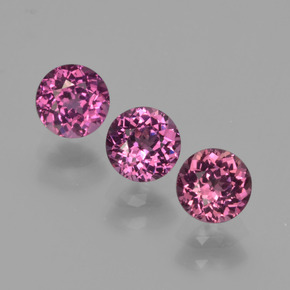 1.68 ct Red Rhodolite Garnet Gemstone, Rhodolite Garnet Gem in Round Facet Shape for Sale.