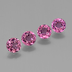 2.24 ctw Red Rhodolite Garnet Gemstones, Rhodolite Garnet Gems in Round Facet Shape for Sale.