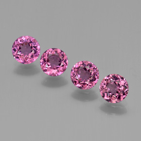 2.24 ctw Red Rhodolite Garnet Stones, Natural Rhodolite Garnet in Round Facet Shape for Sale