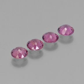 Rhodolite Garnet Gemstones in 5.1 mm Size for Sale, Rhodolite Garnet Stones in Raspberry Red Color