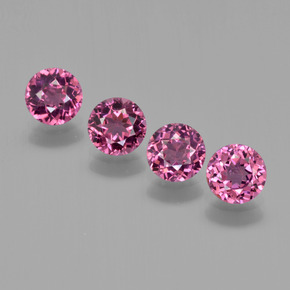 2.36 ctw Purple Rhodolite Garnet Gemstones, Rhodolite Garnet Gems in Round Facet Shape for Sale.