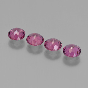 Rhodolite Garnet Gemstones in 5 mm (calibrated) Size for Sale, Rhodolite Garnet Stones in Pink Berry Purple Color