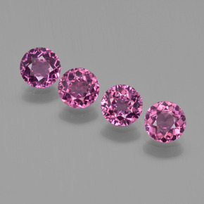 Темно-пурпурный Родолит Гранат Камень - 0.6ct Круглая Фасетная Огранка (ID: 415194)