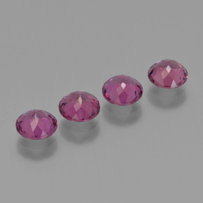 Rhodolite Garnet Gemstones in 5 mm (calibrated) Size for Sale, Rhodolite Garnet Stones in Pink Berry Purple Color
