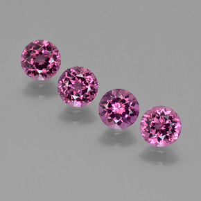 2.47 ct Red Rhodolite Garnet Gemstone, Rhodolite Garnet Gem in Round Facet Shape for Sale.