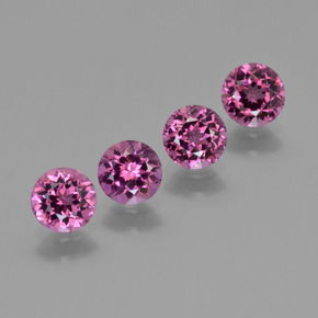 2.47 ct Red Rhodolite Garnet Stone, Natural Rhodolite Garnet in Round Facet Shape for Sale