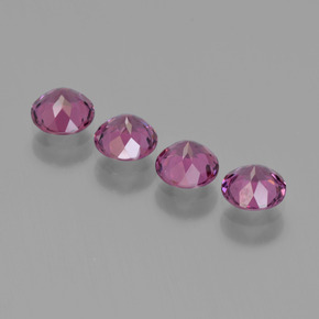 Rhodolite Garnet Gemstone in 5 mm (calibrated) Size for Sale, Rhodolite Garnet Stone in Raspberry Red Color
