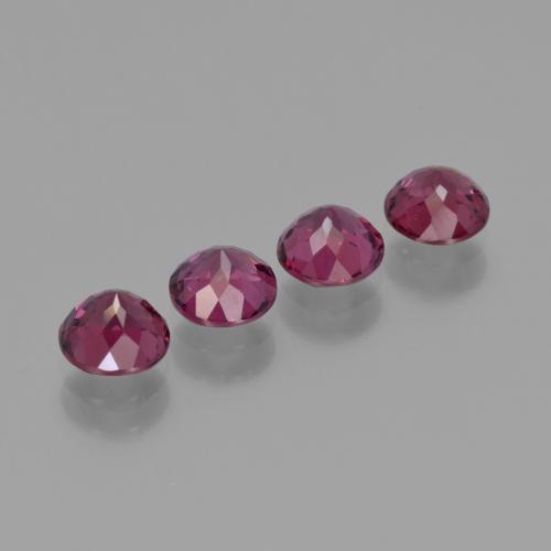 Rhodolite Garnet Gemstones in 5 mm (calibrated) Size for Sale, Rhodolite Garnet Stones in Medium Purple Color