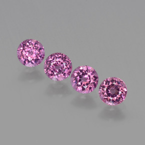 1.40 ctw Red Rhodolite Garnet Gemstones, Rhodolite Garnet Gems in Round Facet Shape for Sale.