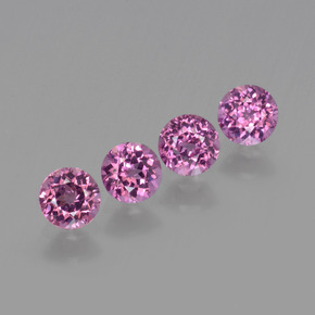 1.40 ctw Red Rhodolite Garnet Stones, Natural Rhodolite Garnet in Round Facet Shape for Sale