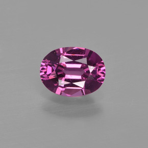 0.98 ct Red Rhodolite Garnet Gemstone, Rhodolite Garnet Gem in Oval Facet Shape for Sale.