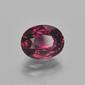 2.89 ct Red Rhodolite Garnet Stone, Natural Rhodolite Garnet in Oval Facet Shape for Sale