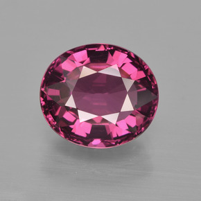 4.58 ct Red Rhodolite Garnet Gemstone, Rhodolite Garnet Gem in Oval Facet Shape for Sale.