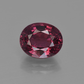 3.03 ct Red Rhodolite Garnet Gemstone, Rhodolite Garnet Gem in Oval Facet Shape for Sale.