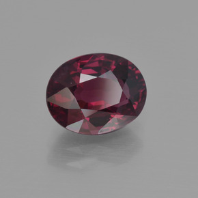 2.89 ct Red Rhodolite Garnet Stone, Natural Rhodolite Garnet in Oval Facet Shape for Sale