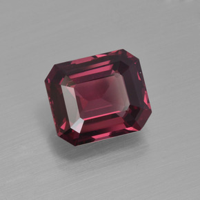2.98 ct Red Rhodolite Garnet Stone, Natural Rhodolite Garnet in Octagon Facet Shape for Sale