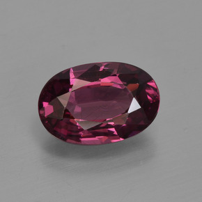 2.15 ct Red Rhodolite Garnet Gemstone, Rhodolite Garnet Gem in Oval Facet Shape for Sale.